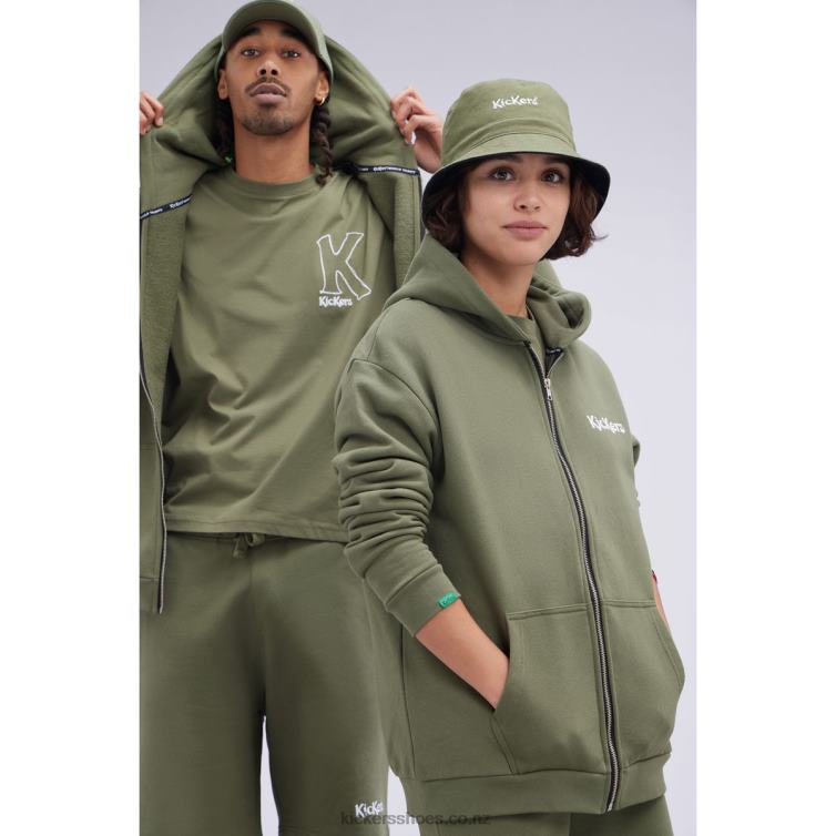 Kickers Unisex Zip Up Hoodie Khaki NPZDR1018