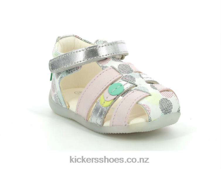Kickers Kids Bigflo-2 White Pink Dots Multico NPZDR402
