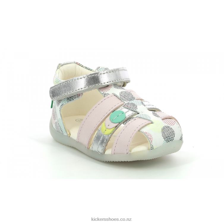 Kickers Kids Bigflo-2 White Pink Dots Multico NPZDR402