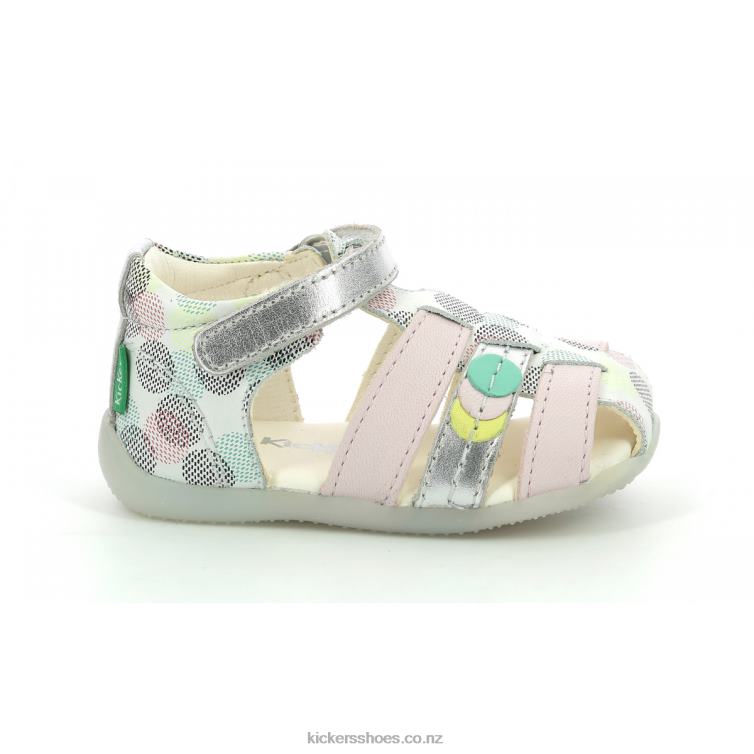 Kickers Kids Bigflo-2 White Pink Dots Multico NPZDR402