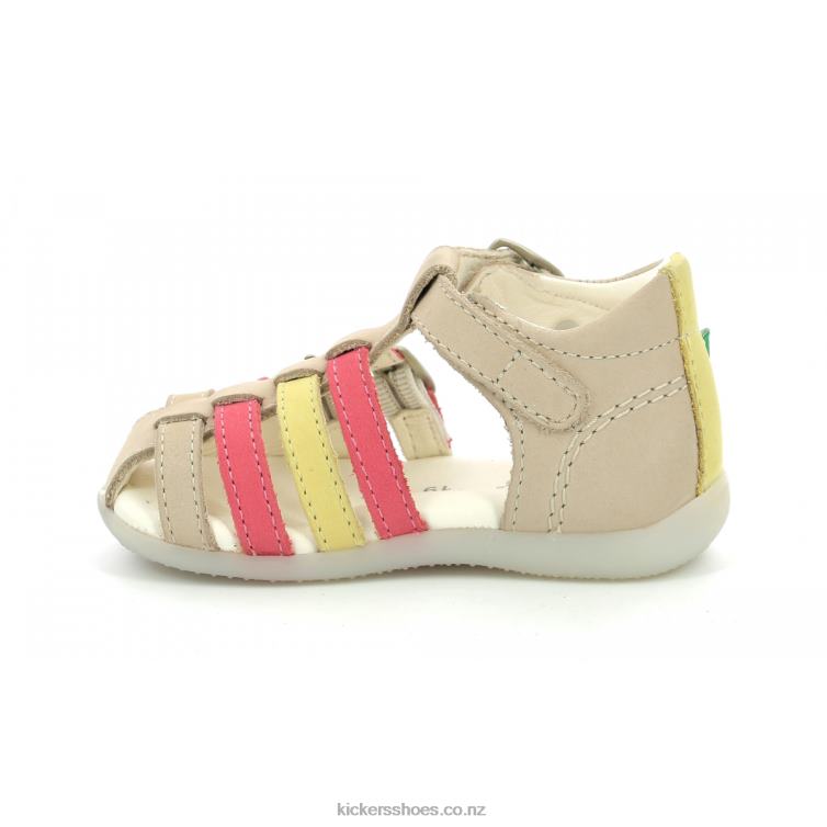 Kickers Kids Bigfor Beige Pink Yellow NPZDR494