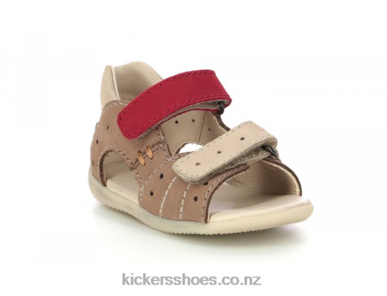 Kickers Kids Boping-2 Beige Red NPZDR433