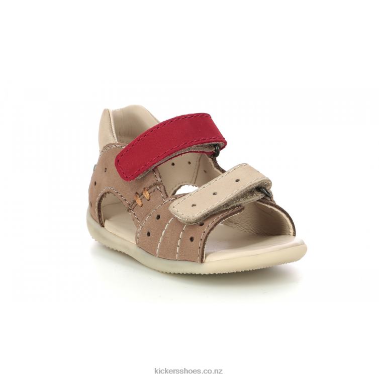 Kickers Kids Boping-2 Beige Red NPZDR433