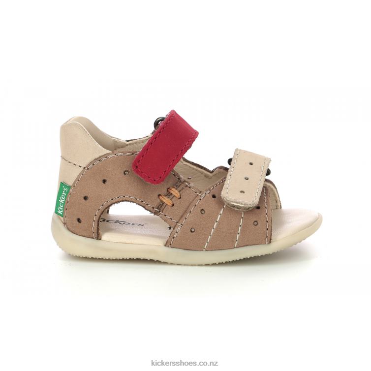 Kickers Kids Boping-2 Beige Red NPZDR433