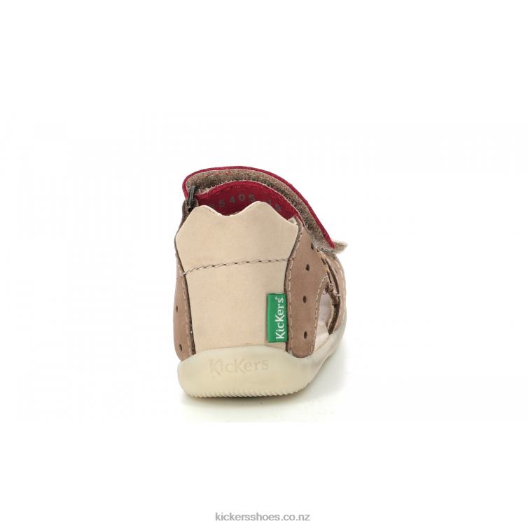 Kickers Kids Boping-2 Beige Red NPZDR433