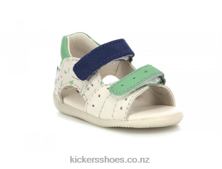 Kickers Kids Boping-2 White Blue Green Marina NPZDR439