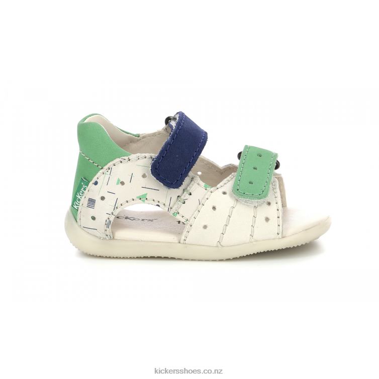 Kickers Kids Boping-2 White Blue Green Marina NPZDR439