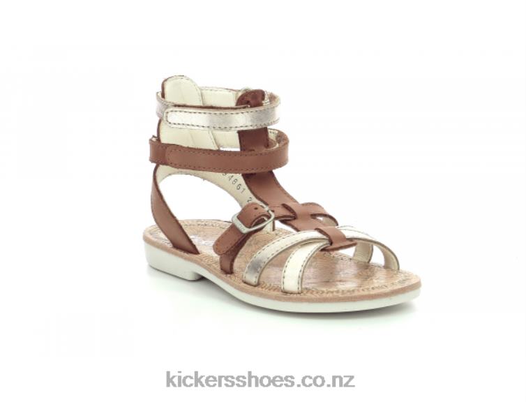 Kickers Kids Cosak Brown Gold NPZDR477