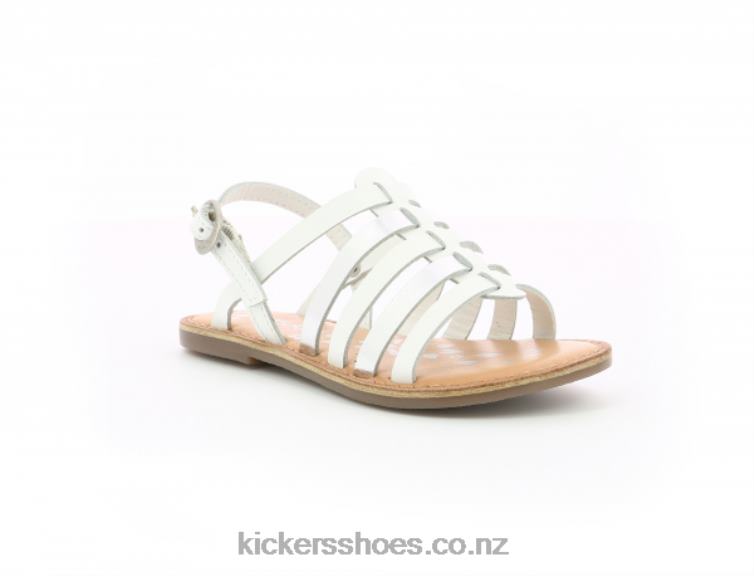 Kickers Kids Dixon White Silver NPZDR416