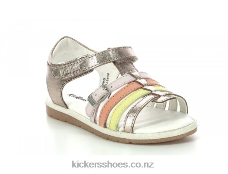 Kickers Kids Gilianna Gold Pink Orange NPZDR479