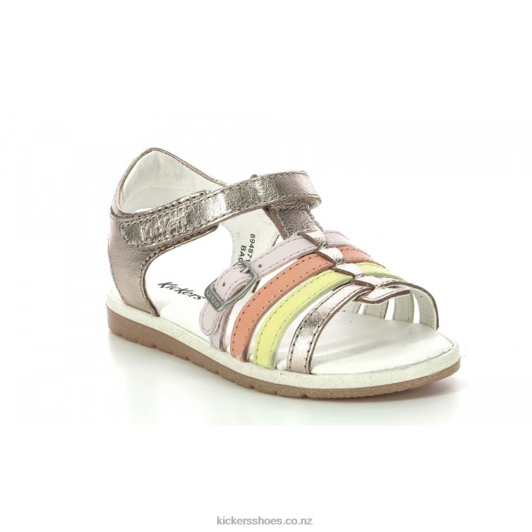 Kickers Kids Gilianna Gold Pink Orange NPZDR479