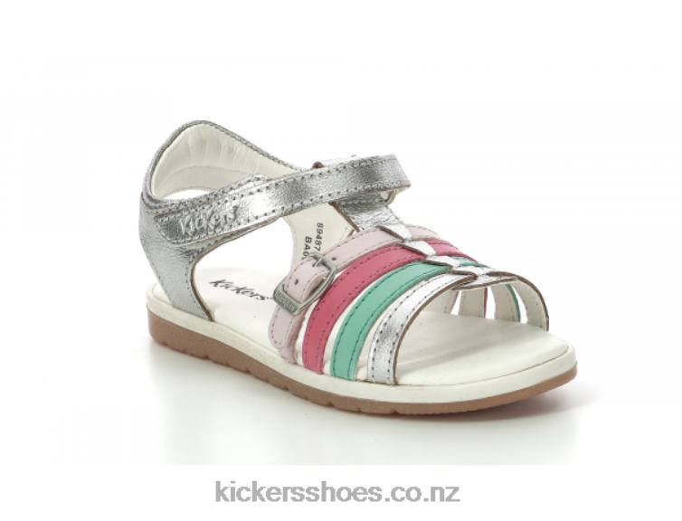 Kickers Kids Gilianna Silver Pink Red NPZDR480