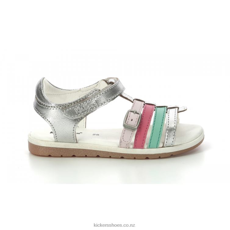 Kickers Kids Gilianna Silver Pink Red NPZDR480