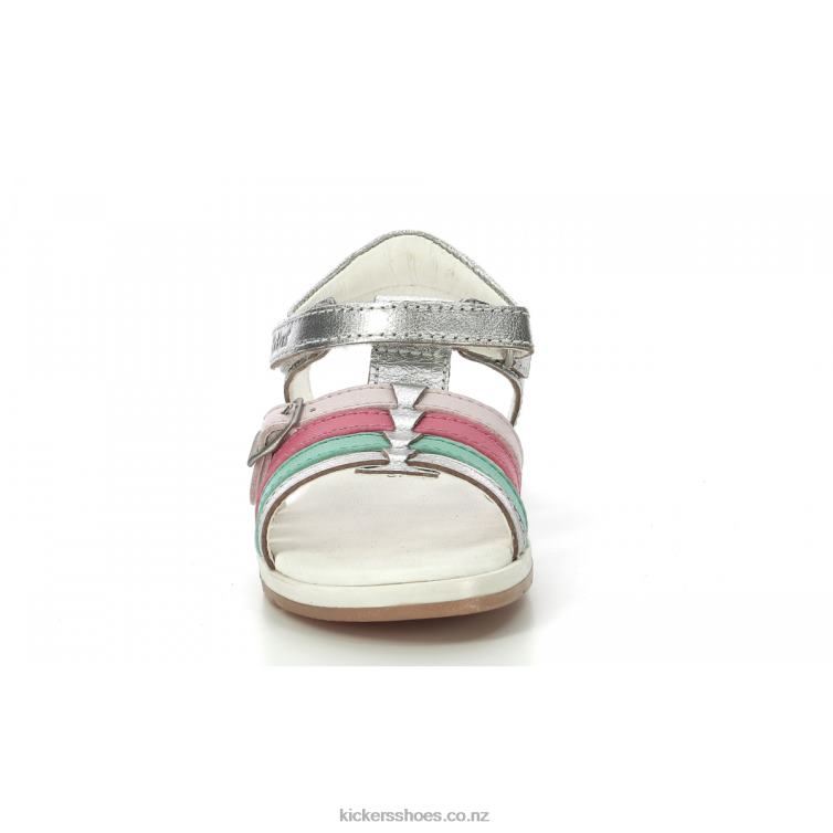 Kickers Kids Gilianna Silver Pink Red NPZDR480
