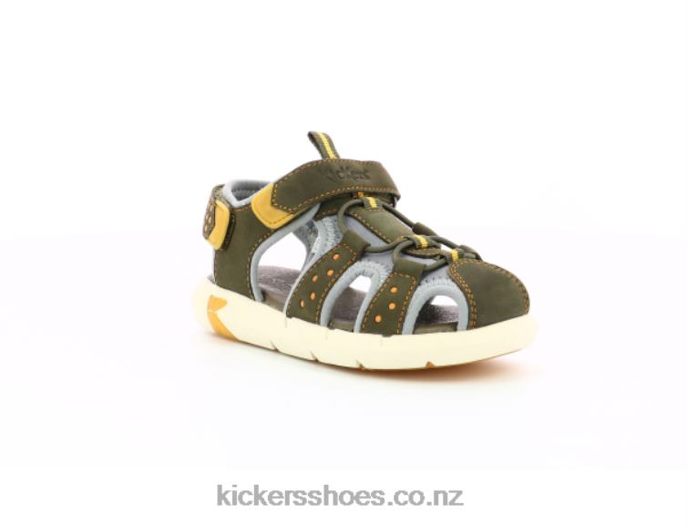 Kickers Kids Jumange Khaki Yellow NPZDR493