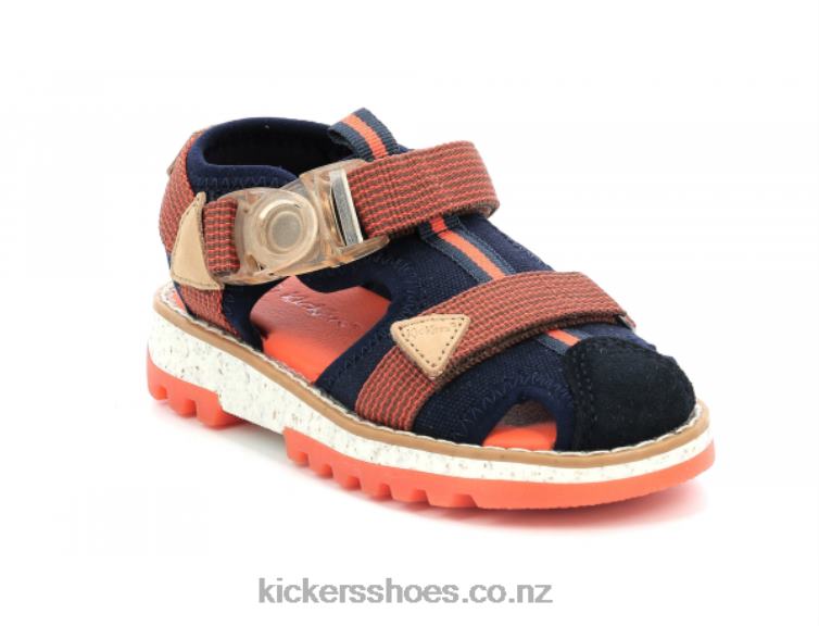 Kickers Kids Kickclic Navy Orange NPZDR450