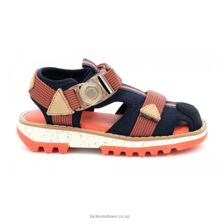 Kickers Kids Kickclic Navy Orange NPZDR450