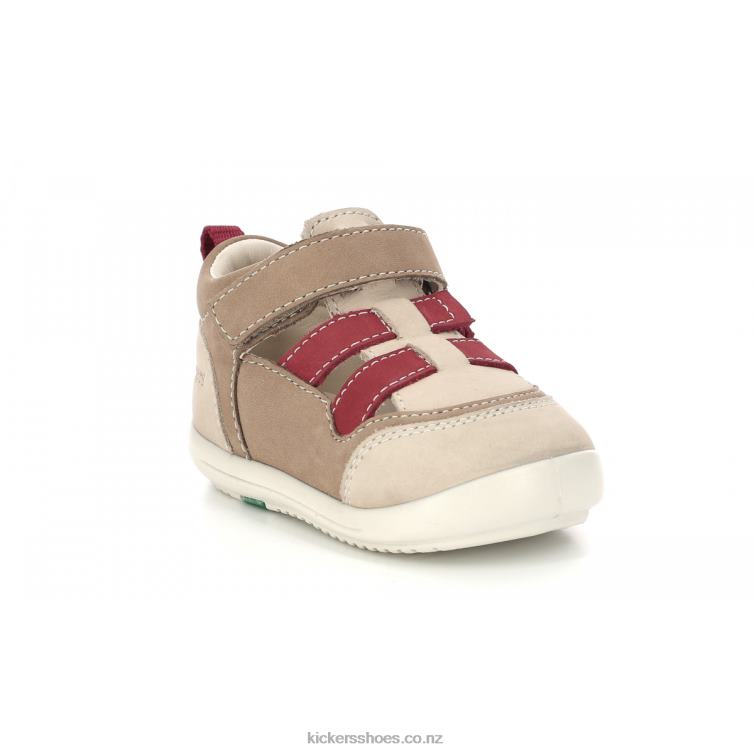 Kickers Kids Klony Beige Red NPZDR419