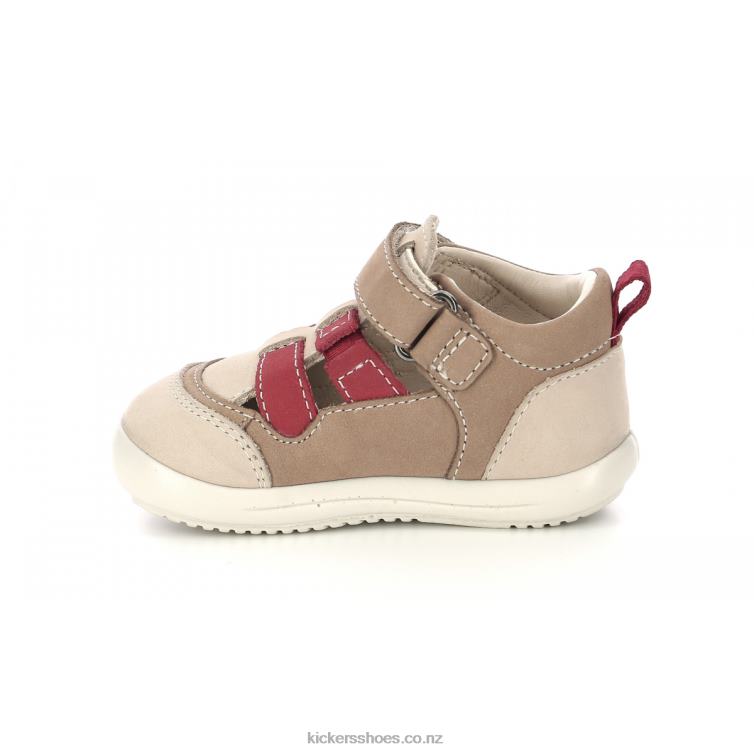 Kickers Kids Klony Beige Red NPZDR419