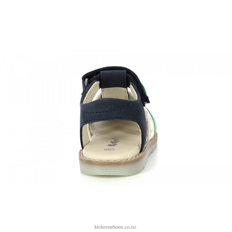 Kickers Kids Nonosti Navy Green White Marina NPZDR399