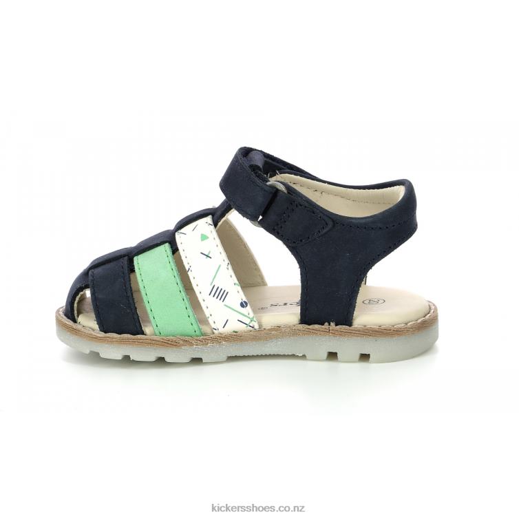 Kickers Kids Nonosti Navy Green White Marina NPZDR399
