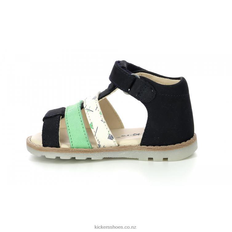 Kickers Kids Noopi Navy Green White Marina NPZDR387