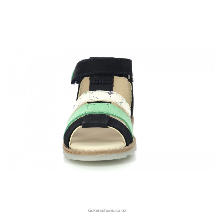 Kickers Kids Noopi Navy Green White Marina NPZDR387