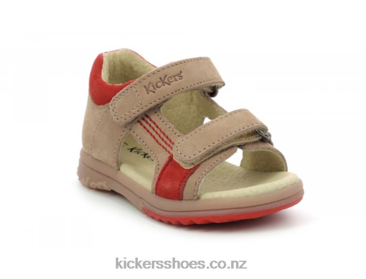 Kickers Kids Plazabi Beige Orange NPZDR401