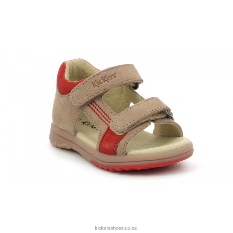 Kickers Kids Plazabi Beige Orange NPZDR401