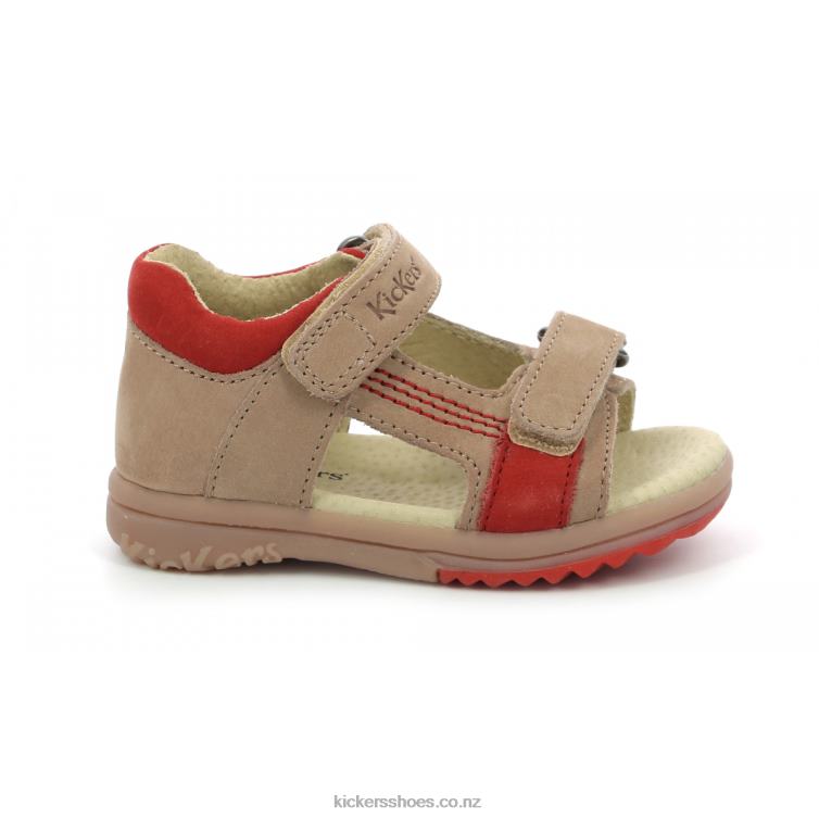 Kickers Kids Plazabi Beige Orange NPZDR401