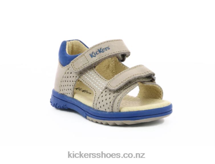 Kickers Kids Plazabi Grey Blue NPZDR390