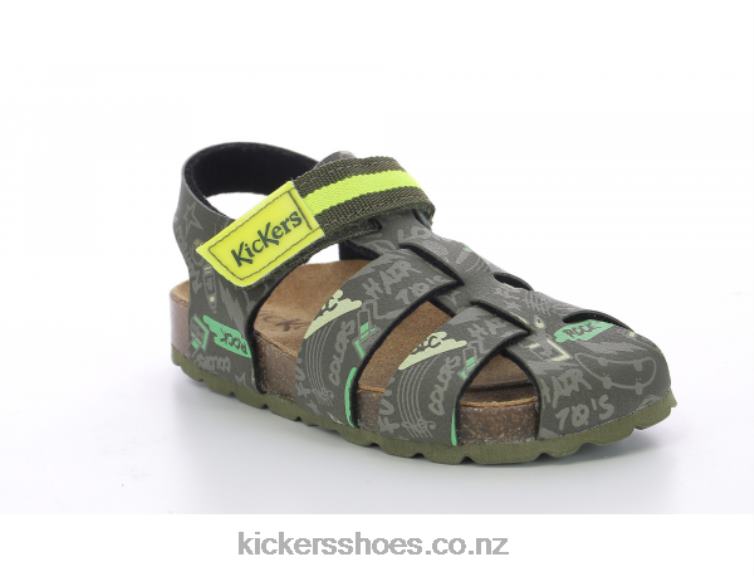 Kickers Kids Sosummer Khaki Yellow Printed NPZDR489