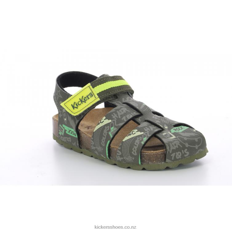 Kickers Kids Sosummer Khaki Yellow Printed NPZDR489