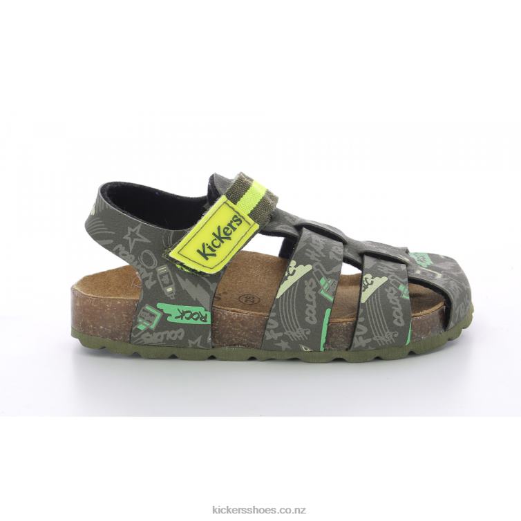 Kickers Kids Sosummer Khaki Yellow Printed NPZDR489