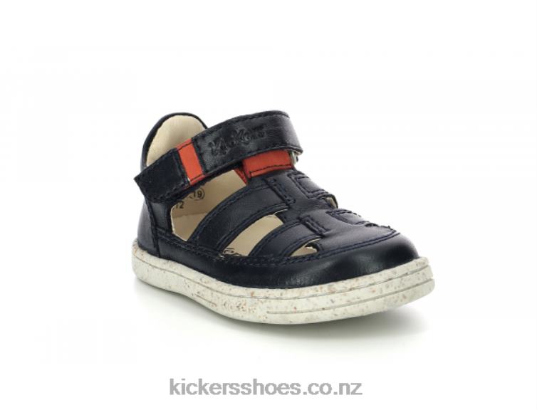 Kickers Kids Tractus Navy Orange NPZDR459