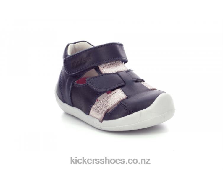 Kickers Kids Wasabou Navy Pink Metallized NPZDR456