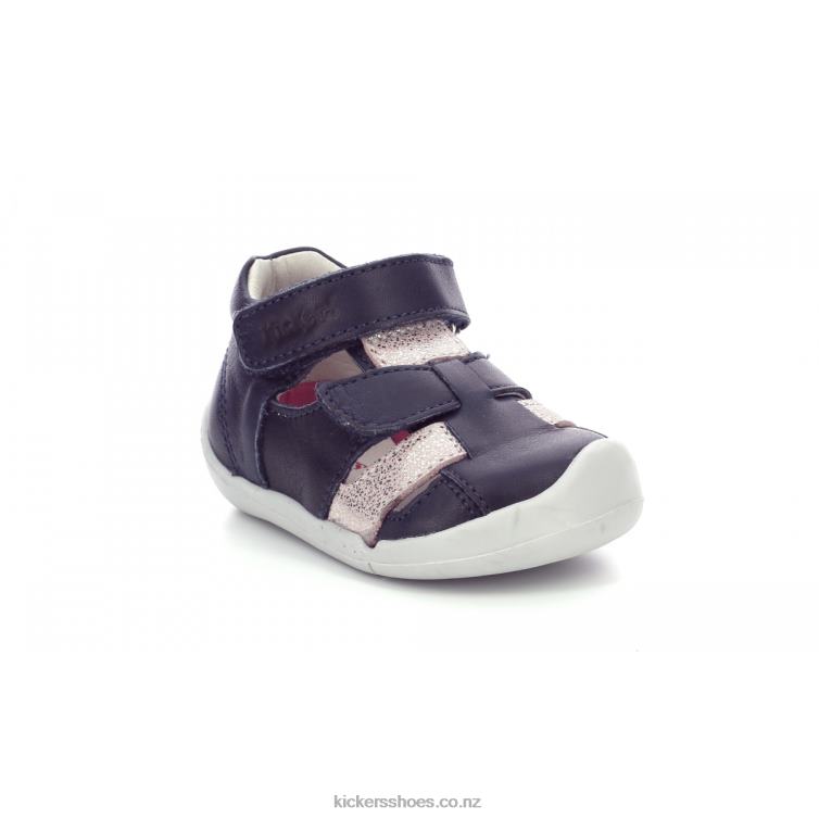 Kickers Kids Wasabou Navy Pink Metallized NPZDR456