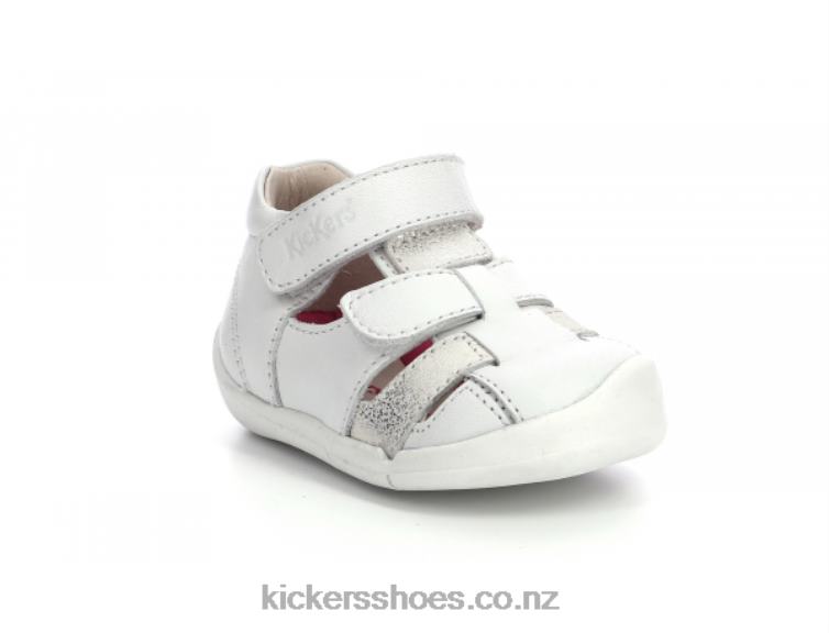 Kickers Kids Wasabou White Metallized NPZDR458
