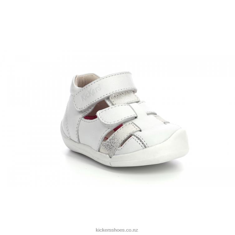 Kickers Kids Wasabou White Metallized NPZDR458
