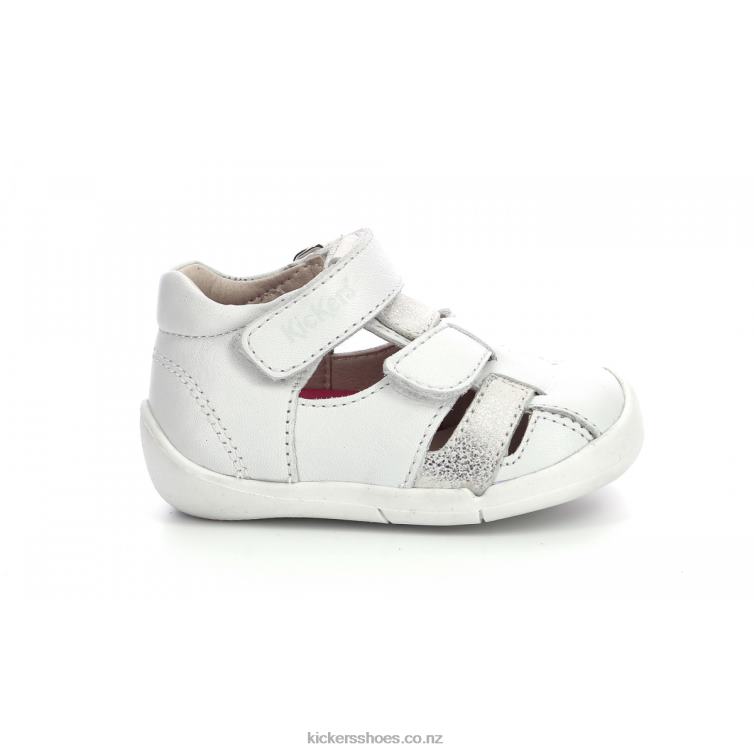 Kickers Kids Wasabou White Metallized NPZDR458