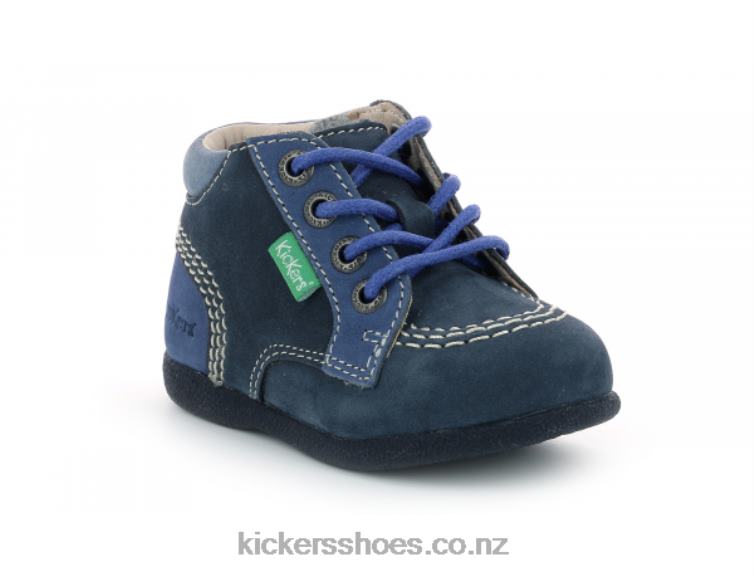 Kickers Kids Babystan Zip Navy Blue Tricolor NPZDR924