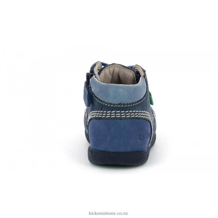 Kickers Kids Babystan Zip Navy Blue Tricolor NPZDR924