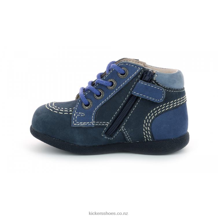 Kickers Kids Babystan Zip Navy Blue Tricolor NPZDR924