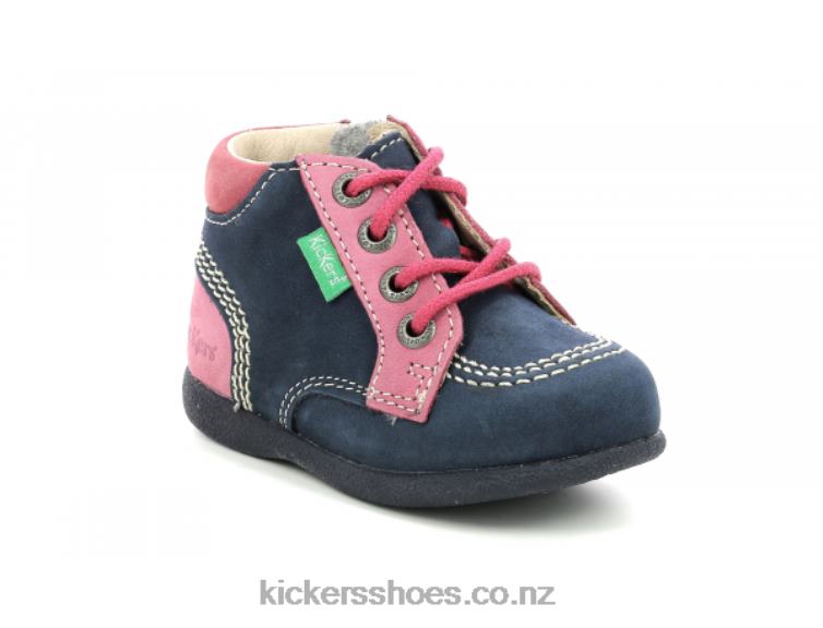 Kickers Kids Babystan Zip Navy Pink Tricolor NPZDR923