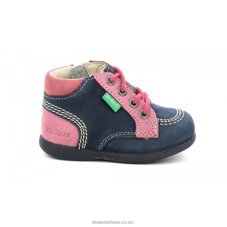 Kickers Kids Babystan Zip Navy Pink Tricolor NPZDR923