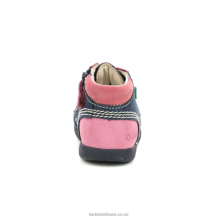 Kickers Kids Babystan Zip Navy Pink Tricolor NPZDR923