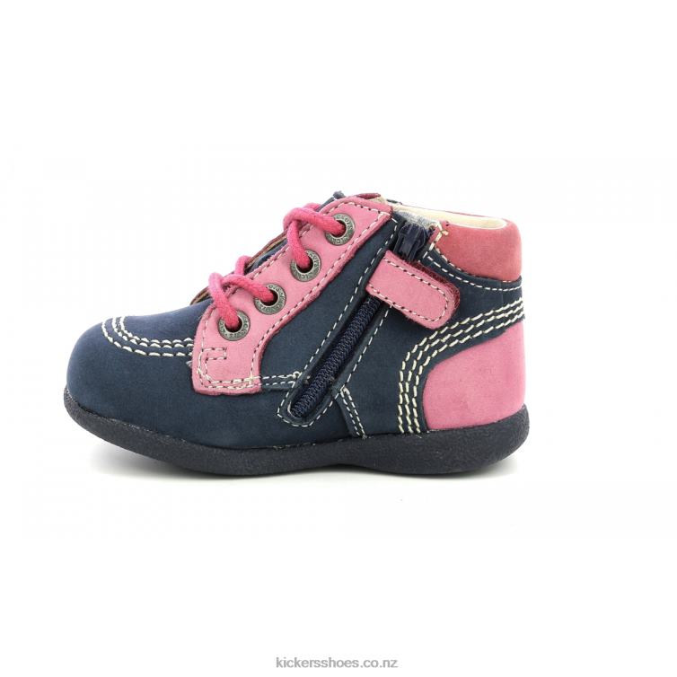 Kickers Kids Babystan Zip Navy Pink Tricolor NPZDR923