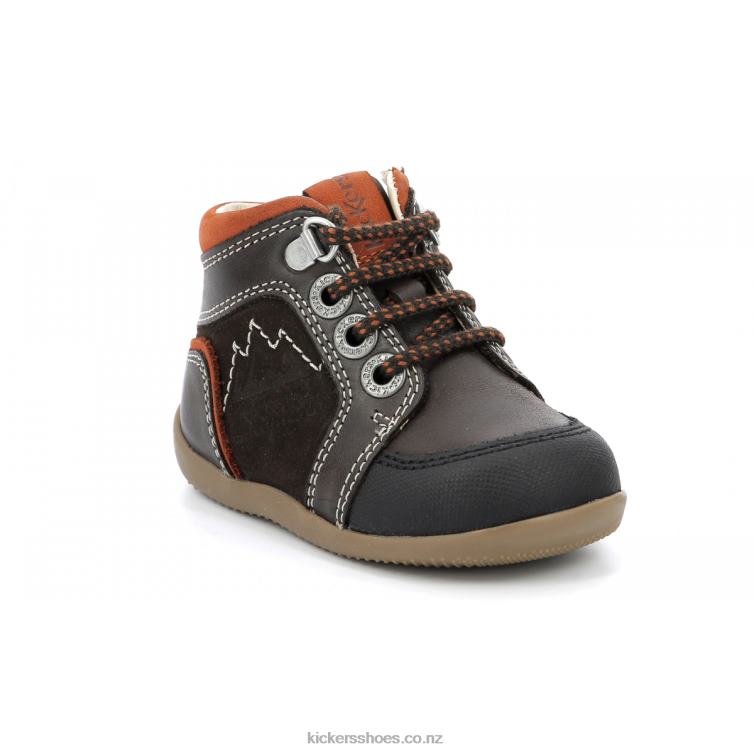 Kickers Kids Bins Mountain Dark Brown Orange NPZDR797