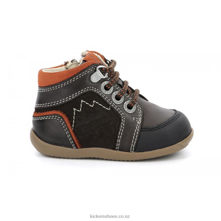 Kickers Kids Bins Mountain Dark Brown Orange NPZDR797