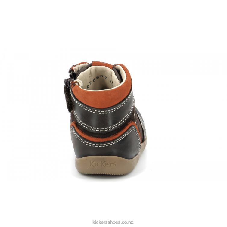 Kickers Kids Bins Mountain Dark Brown Orange NPZDR797